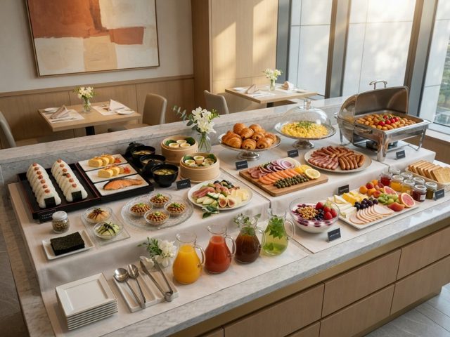Business hotel breakfast restaurant
