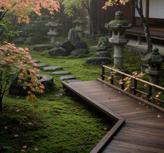 Outdoor rotenburo with garden view