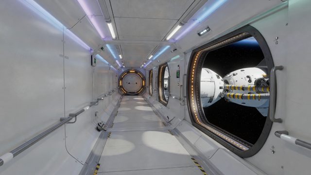 Cis-lunar approach corridor to docking bay