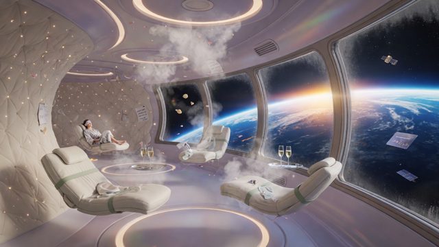 Microgravity wellness ring (demo: not an onsen)